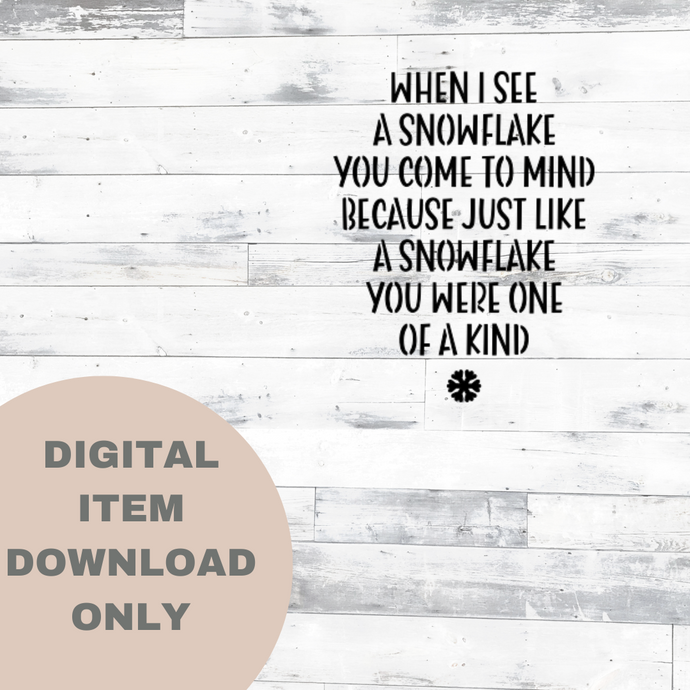 When I see a Shnowflake - DIGITAL DOWNLOAD