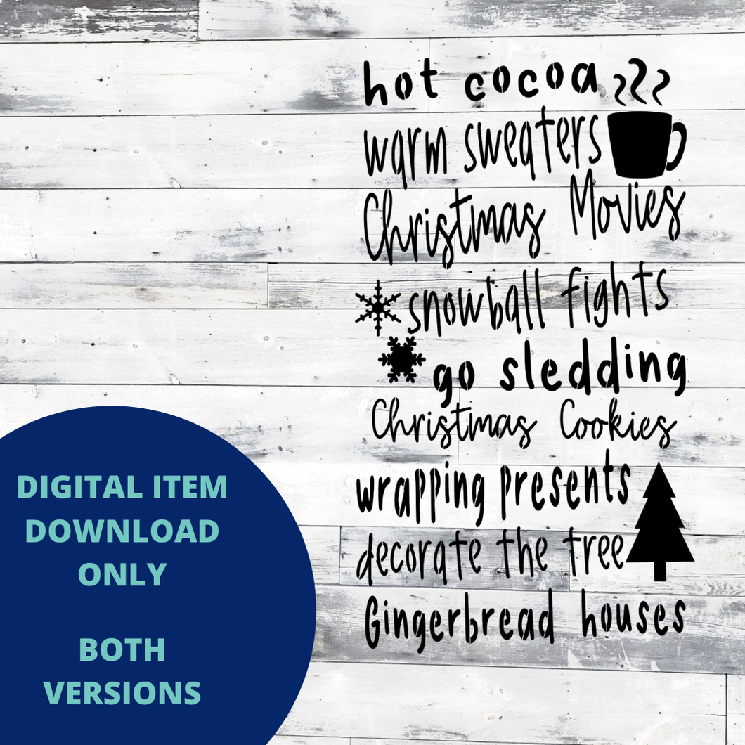 Hot Cocoa Warm Sweaters subway style MYLAR & VINYL SVG Set